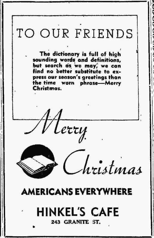Hinkel's Cafe ad