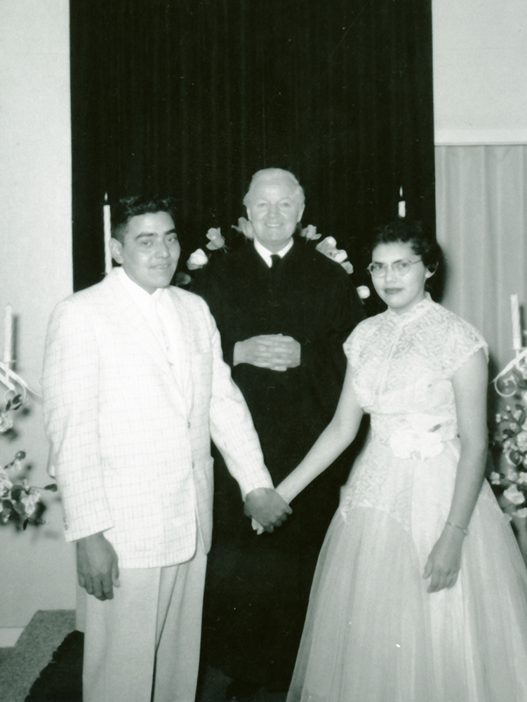 Brother David as a wedding chapel officiant